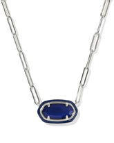 Elisa Enamel Frame Silver Paperclip Necklace