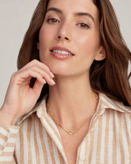 Elisa Gold Figaro Chain Short Pendant Necklace