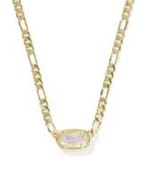 Elisa Gold Figaro Chain Short Pendant Necklace