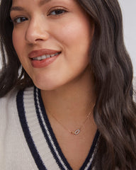 0.24 ct Elisa 14k Yellow Gold Interlocking Pendant Necklace in White Diamond