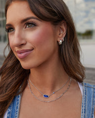 Elisa Silver Pave Star Short Pendant Necklace