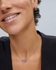 Elisa Silver Pendant Necklace in Amethyst
