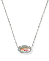 Elisa Silver Pendant Necklace in Dichroic Glass