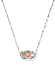 Elisa Silver Pendant Necklace in Dichroic Glass