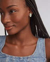 Ellie Gold Stud Earrings in Dichroic Glass