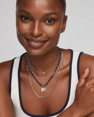 Emery Silver Beaded Strand Necklace