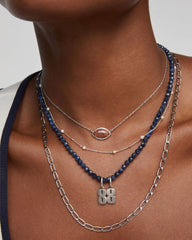 Emery Silver Beaded Strand Necklace