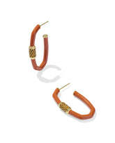 Emery Gold Large Enamel Hoop Earrings