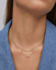 Emilie Gold Multi Strand Necklace in Iridescent Drusy