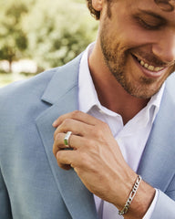 Figaro Chain Bracelet in Oxidized Sterling Silver