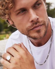 Figaro Chain Necklace in Oxidized Sterling Silver