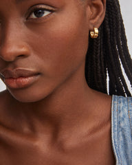Flat Small 14mm Hoop Earrings in 18k Gold Vermeil