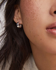 Flat Small 14mm Hoop Earrings in Sterling Silver