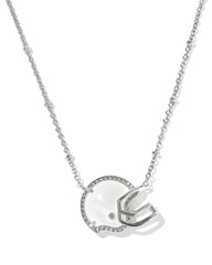 Football Helmet Silver Short Pendant Necklace