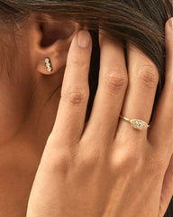 Grayson Gold Band Ring in White CZ