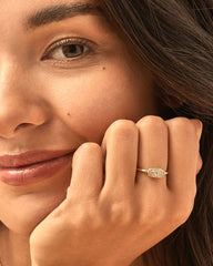 Grayson Gold Band Ring in White CZ