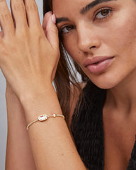 Grayson Gold Stretch Bracelet in Dichroic Glass