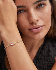 Grayson Gold Stretch Bracelet in Dichroic Glass