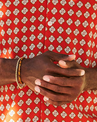 Grey Oxidized Sterling Silver Corded Bracelet in Brown Tiger's Eye