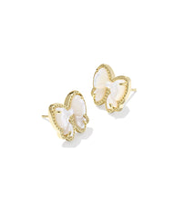 Haley Bow Gold Stud Earrings