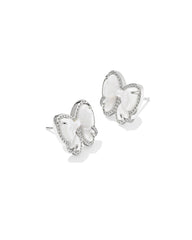 Haley Bow Silver Stud Earrings
