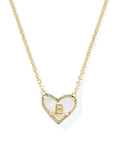 Ari Heart Letter B Gold Short Pendant Necklace