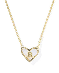 Ari Heart Letter B Gold Short Pendant Necklace