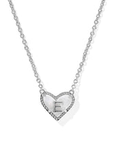 Ari Heart Letter E Silver Short Pendant Necklace