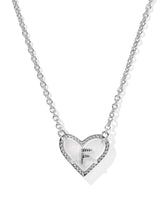 Ari Heart Letter F Silver Short Pendant Necklace