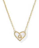 Ari Heart Letter G Gold Short Pendant Necklace