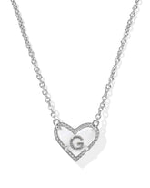 Ari Heart Letter G Silver Short Pendant Necklace