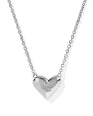 Ari Heart Letter G Silver Short Pendant Necklace