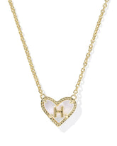 Ari Heart Letter H Gold Short Pendant Necklace