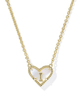 Ari Heart Letter I Gold Short Pendant Necklace