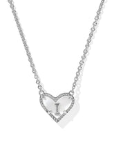 Ari Heart Letter I Silver Short Pendant Necklace