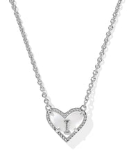 Ari Heart Letter I Silver Short Pendant Necklace