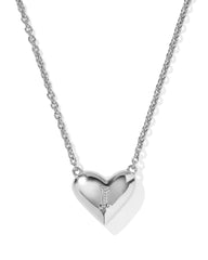 Ari Heart Letter I Silver Short Pendant Necklace