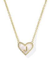 Ari Heart Letter J Gold Short Pendant Necklace