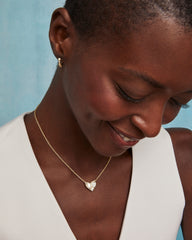 Ari Heart Letter K Gold Short Pendant Necklace