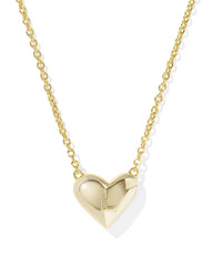Ari Heart Letter L Gold Short Pendant Necklace