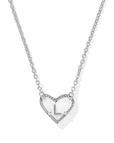 Ari Heart Letter L Silver Short Pendant Necklace