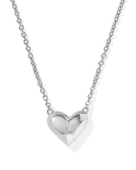 Ari Heart Letter L Silver Short Pendant Necklace