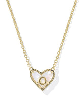 Ari Heart Letter O Gold Short Pendant Necklace