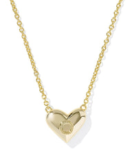 Ari Heart Letter O Gold Short Pendant Necklace