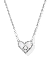 Ari Heart Letter O Silver Short Pendant Necklace