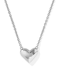 Ari Heart Letter P Silver Short Pendant Necklace