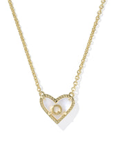 Ari Heart Letter Q Gold Short Pendant Necklace