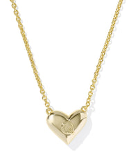 Ari Heart Letter Q Gold Short Pendant Necklace