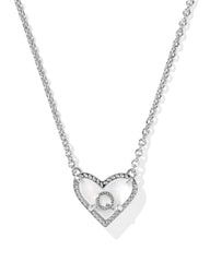 Ari Heart Letter Q Silver Short Pendant Necklace