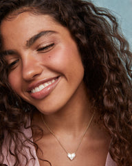 Ari Heart Letter S Gold Short Pendant Necklace